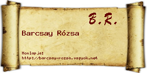Barcsay Rózsa névjegykártya